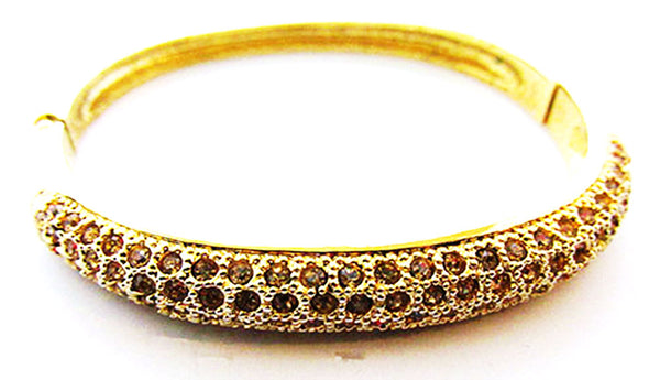 Vintage Jewelry 1980s Contemporary Style Diamante Cuff Bracelet - Front