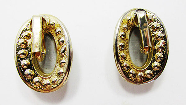 Vintage 1970s Jewelry Contemporary Style Diamante Clip Earrings - Back