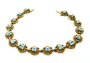 CJC Vintage 1960s Mid-Century Sterling Vermeil Diamante Bracelet - Front