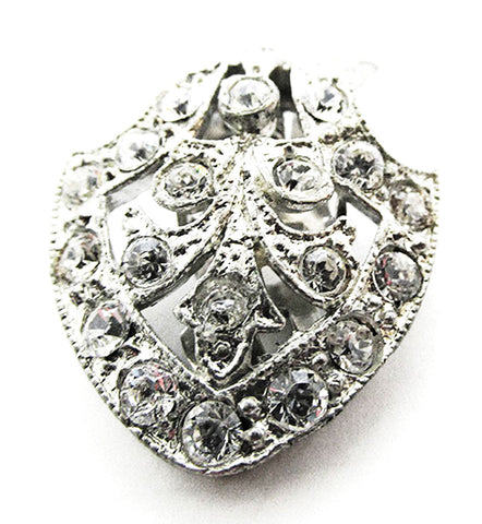 Coro Vintage Designer Jewelry 1930s Art Deco Diamante Dress Clip - Front