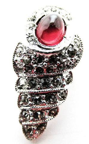 Coro Vintage 1930s Designer Jewelry Adorable Seashell Dress Clip - Front
