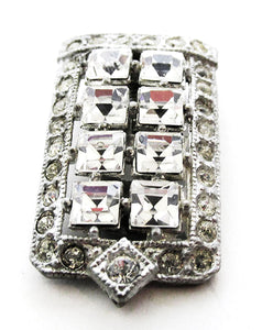 Coro Vintage 1930s Designer Jewelry Art Deco Diamante Dress Clip - Front
