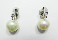 Ciner Vintage Retro Contemporary Style Rhinestone and Pearl Drop Earrings - Thumbnail