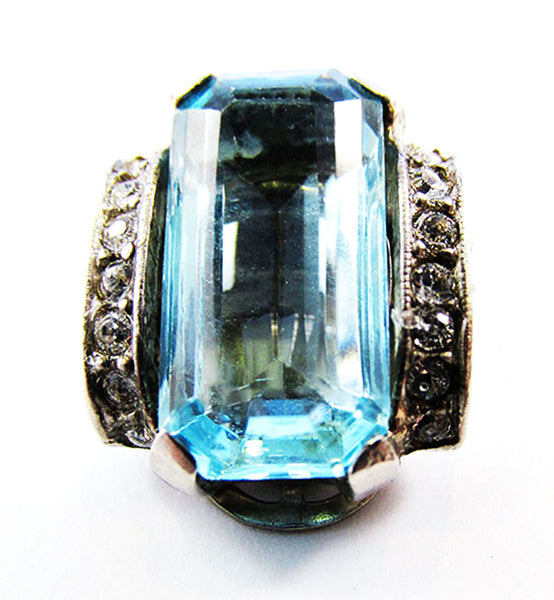 Crown Trifari Vintage 1930s Jewelry Rare Art Deco Diamante Dress Clip - Front