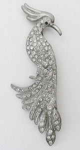 Vintage Retro 1930s Book Piece Sparkling Figural Bird Pin