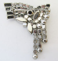 Vintage 1950s Mid Century Flawless Rhinestone Drop Pin - Thumbnail