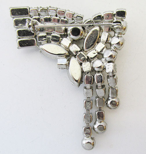 Vintage 1950s Mid Century Flawless Rhinestone Drop Pin