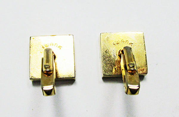 Swank 1960s Designer Vintage Gold Geometric Minimalist Cufflinks