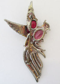 Vintage Stunning Book Piece 1930s Figural Rhinestone Bird Pin - Thumbnail
