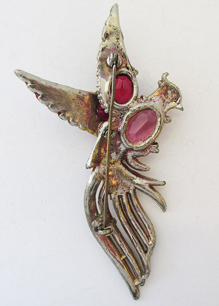 Vintage Stunning Book Piece 1930s Figural Rhinestone Bird Pin