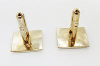 Men's 1950s Vintage Gold Monogrammed Geometric Cufflinks - Back - Thumbnail