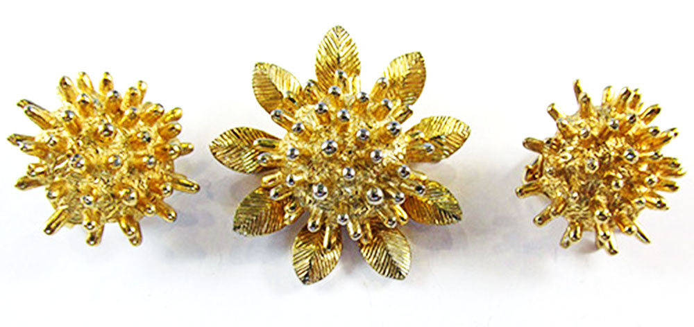 Castlecliff Vintage Jewelry Mid-Century Avant-Garde Pin and Earrings