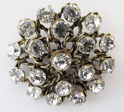 Freirich Vintage Outstanding Retro Floral Rhinestone Pin