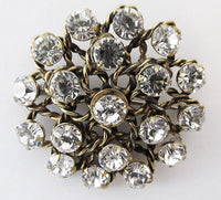 Freirich Vintage Outstanding Retro Floral Rhinestone Pin - Thumbnail