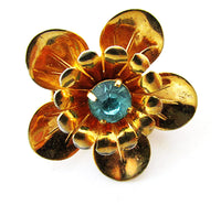 Barclay 1950s Vintage Jewelry Dainty Mid-Century Diamante Floral Pin - Front - Thumbnail
