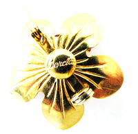 Barclay 1950s Vintage Jewelry Dainty Mid-Century Diamante Floral Pin - Back - Thumbnail