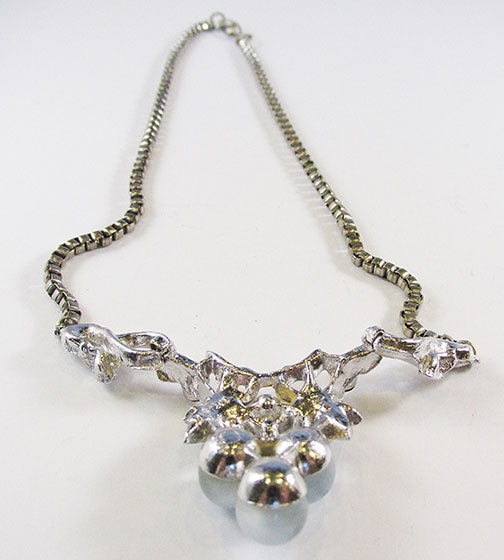 Coro Vintage 1950s Mid-Century Impeccable Blue Moonstone Necklace
