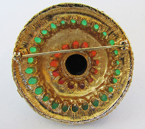 Vintage Dramatic Mid Century 1950s Cabochon Dome Pin