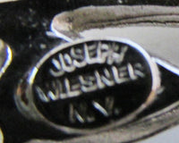 Joseph Wiesner NY Vintage 1950s Flawless Rhinestone Leaf Pin - Thumbnail