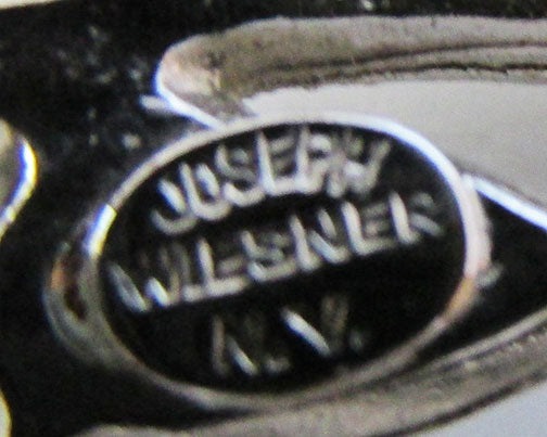 Joseph Wiesner NY Vintage 1950s Flawless Rhinestone Leaf Pin