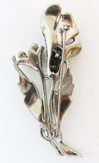 Vintage 1930s Awesome Rhinestone and Pearl Floral Bouquet Trembler Pin - Thumbnail