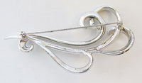 Boucher Vintage 1950s Minimalist Rhinestone Ribbon Pin - Thumbnail