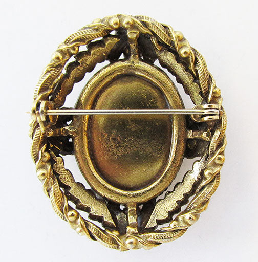Vintage 1940s Awesome Victorian Style Oval Cameo Pin