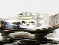 Vintage 1980s Cubic Zirconia and Sterling Solitaire Fashion Ring - Sterling Mark - Thumbnail