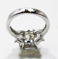 Stunning 1980s Realistic Contemporary Style Geometric CZ Fashion Ring - Back - Thumbnail