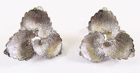Judith McCann Vintage 1940s Unique Rare Retro Floral Wingback Earrings - Thumbnail