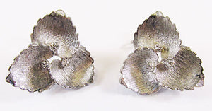 Judith McCann Vintage 1940s Unique Rare Retro Floral Wingback Earrings