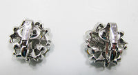 Crown Trifari Vintage Glamorous 1950s Emerald Floral Earrings - Thumbnail