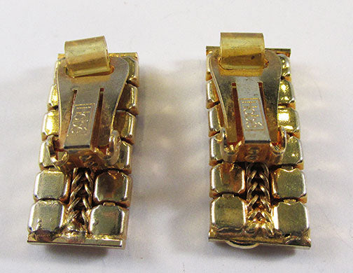Hobe Vintage 1950s Minimalist Geometric Amethyst Earrings