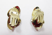 Vintage Retro Contemporary Style Floral Rhinestone Button Earrings - Thumbnail