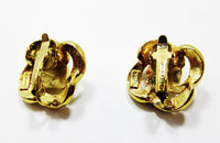 Signed Trifari 1960s Vintage Designer Diamante and Pearl Earrings