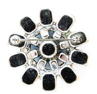 1950s Vintage Jewelry Stunning Diamante Sapphire Catherine Wheel Pin