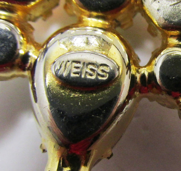 Weiss Vintage 1950 Designer Iridescent Mid-Century Aurora Borealis Pin - Signature