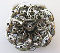 Vintage 1950s Mid Century Dramatic Floral Swirl Pin - Thumbnail
