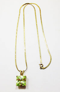Vintage 1980s Geometric Contemporary Citrine CZ  and Vermeil Pendant - Front - Thumbnail
