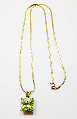 Vintage 1980s Geometric Contemporary Citrine CZ  and Vermeil Pendant - Front