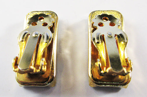 Striking Vintage 1960s Retro Geometric Minimalist Turquoise Earrings