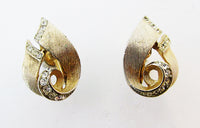 Lisner 1950s Distinctive Mid-Century Designer Diamante Earrings - Front - Thumbnail