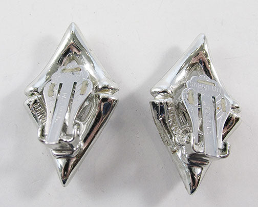 Sarah Coventry Vintage 1960s Elegant Geometric Rhinestone Earrings