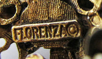 Florenza Vintage Mid Century 1950s Delicate Circular Rhinestone Pin - Thumbnail