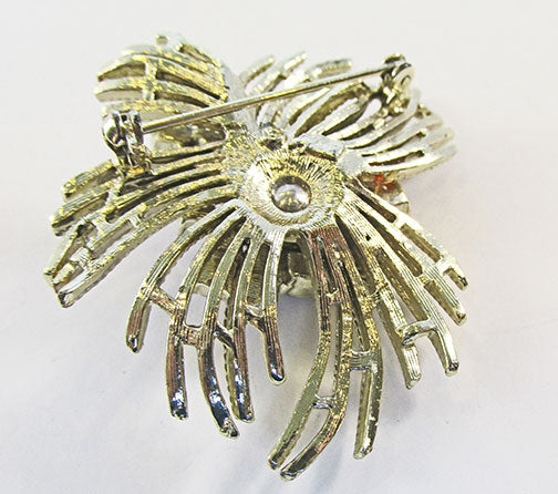 Coro Vintage Mid Century 1950s Unique Rhinestone Swirl Pin