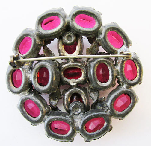 Vintage 1920s Extraordinary Art Nouveau Ruby Floral Pin