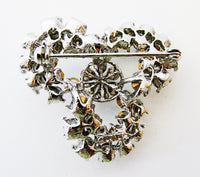 Lisner Unique Vintage Mid-Century Designer Diamante Floral Pin - Back - Thumbnail