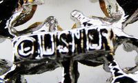 Lisner Unique Vintage Mid-Century Designer Diamante Floral Pin - Signature - Thumbnail