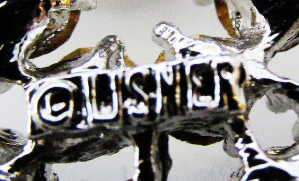 Lisner Unique Vintage Mid-Century Designer Diamante Floral Pin - Signature