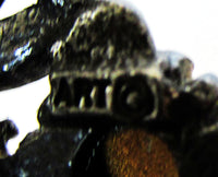 Art 1950s Vintage Jewelry Sapphire Diamante and Pearl Crescent Pin